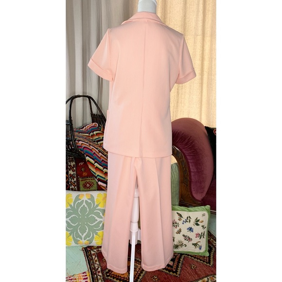 70s Polyester Flair Leg Suit - Picture 3 of 6